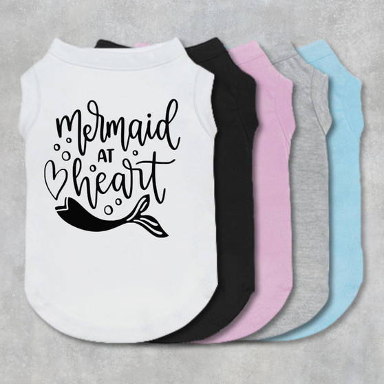 Mermaid At Heart dog shirt, tee, tank, dog clothes, Designer dog clothes, dog boutique, Halloween pet outfit, gift, holiday, fall, puppy-The Honest Dog-TheHonestDog