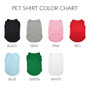 Pet Shirt Color Chart