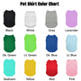 The Honest Dog Pet Shirt Color Chart