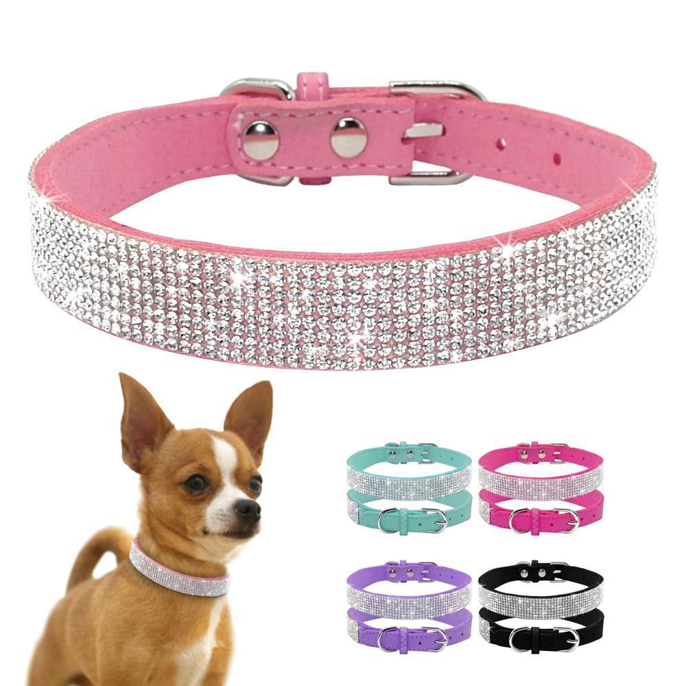 Blue Glitter Dog Collar-Bloomingtails Dog Boutique