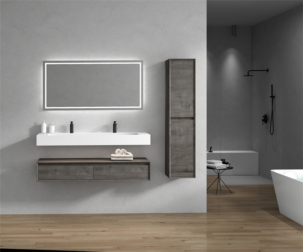 modern wall mounted bathroom vanity