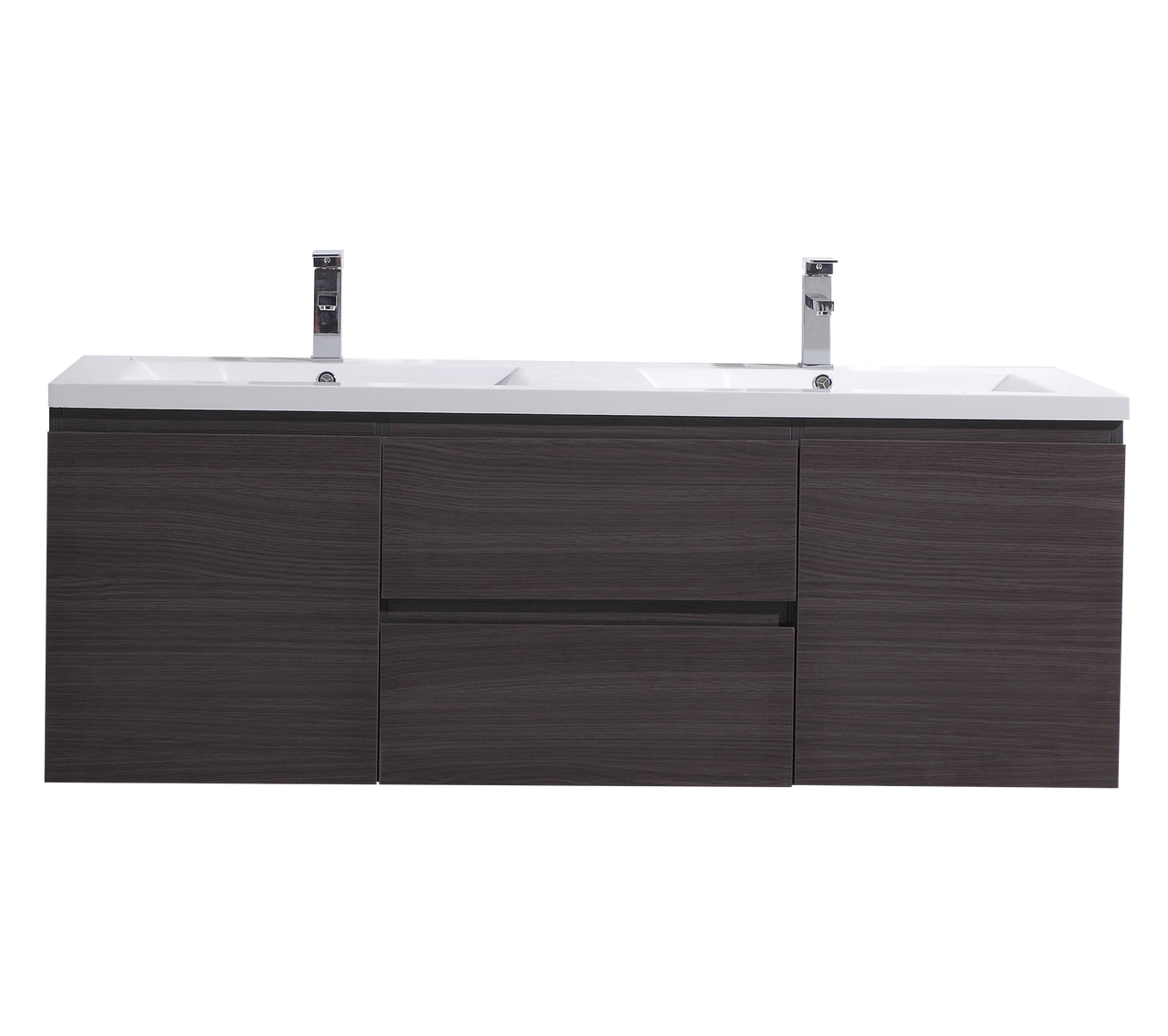 Shop Stufurhome White 60 Inch Double Sink Bathroom Vanity Set With