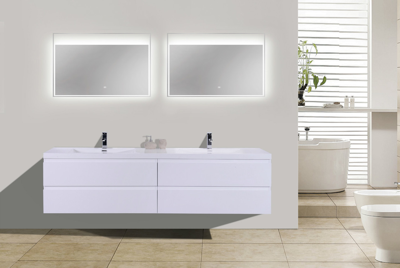 White High Gloss Bathroom Vanity Units