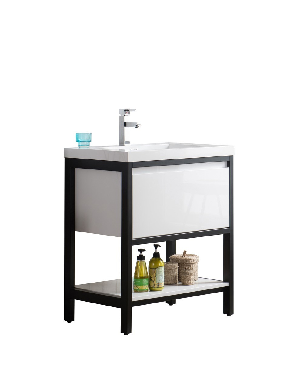 Black / White Matte Shower Shelf 30 Simple & Elegant, Stainless Steel,  Bathroom Organisation 