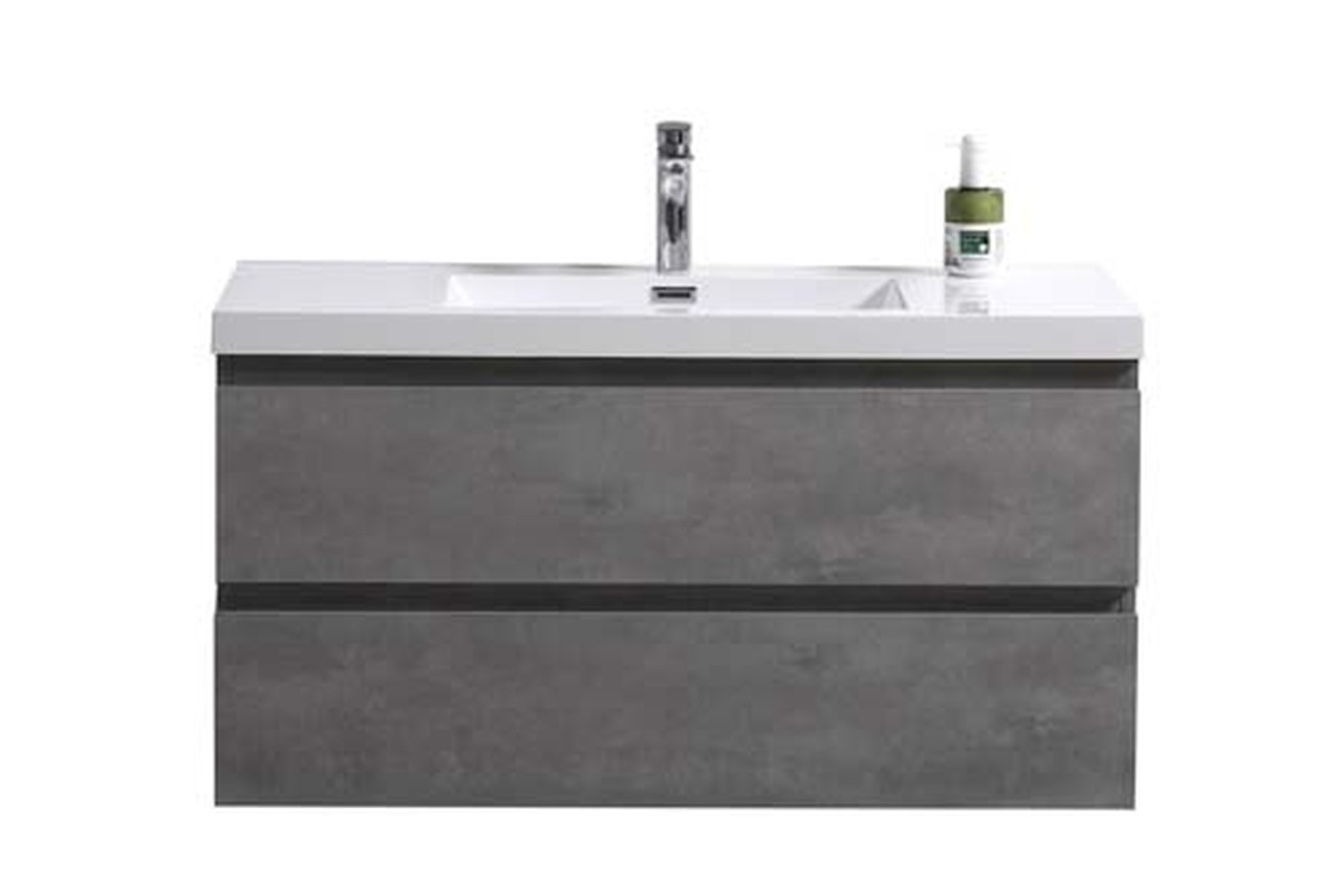 Moreno Mob 42 Concrete Grey Wall Mounted Modern Bathroom Vanity With Reeinforced Acrylic Sink Bathroom Vanities Wholesale Inc