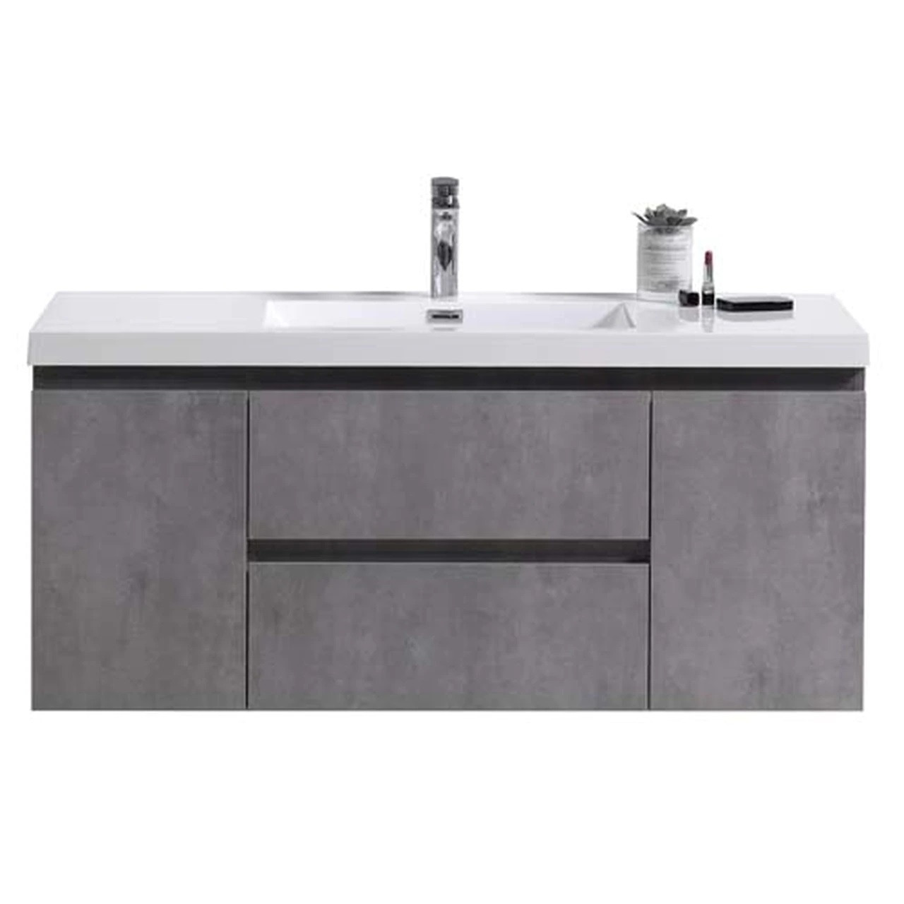 Moreno Mob 48 Concrete Grey Wall Mounted Modern Bathroom Vanity