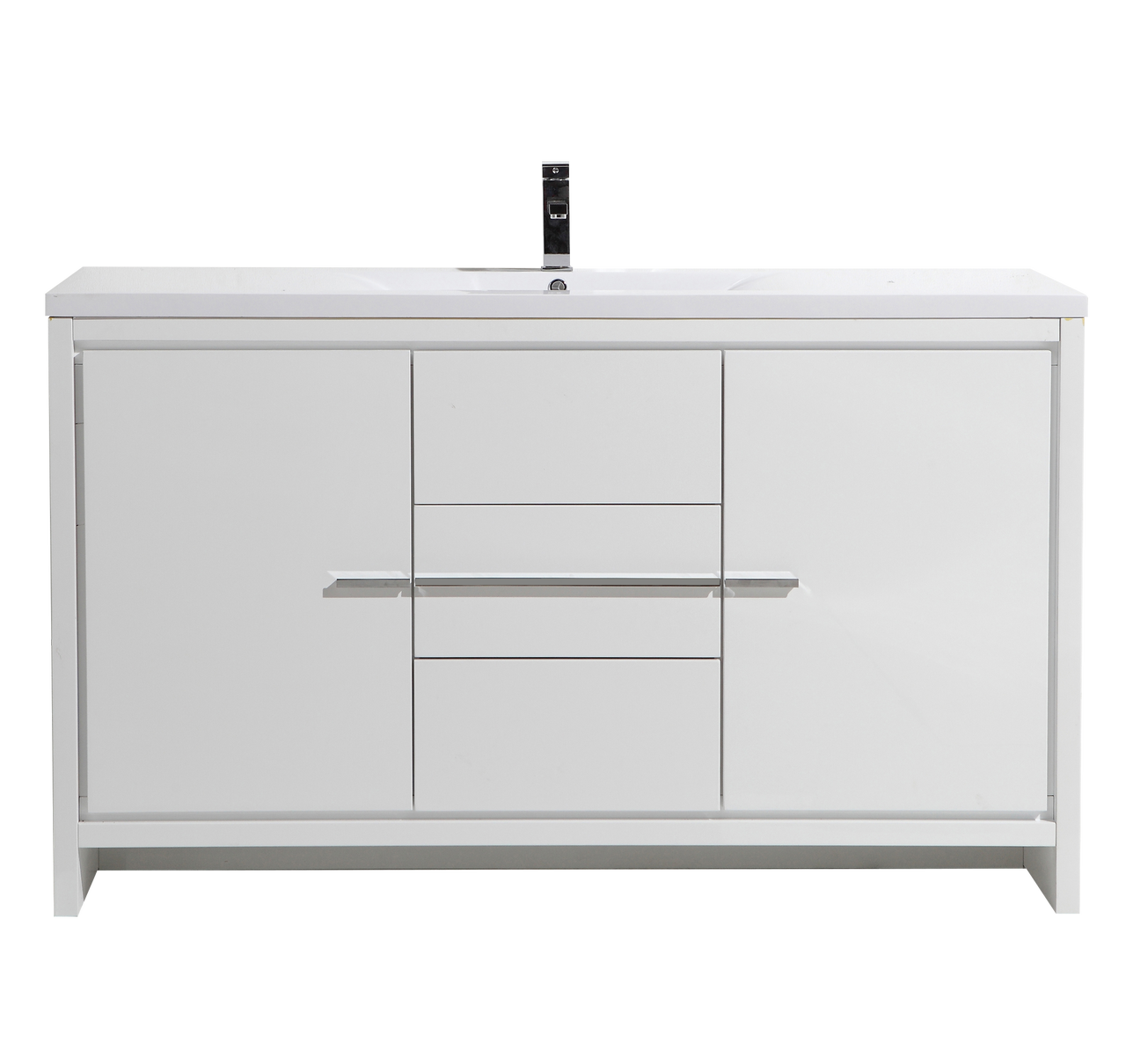 MORENO DOLCE 48'' HIGH GLOSS WHITE MODERN BATHROOM VANITY W/ 2 DOORS 3