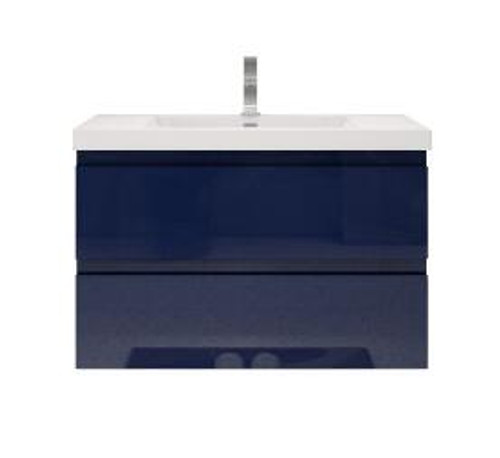 MORENO MOB 36" HIGH GLOSS NIGHT BLUE WALL MOUNTED MODERN BATHROOM VANITY