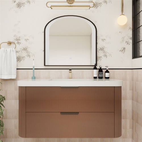 Celine 42'' Wall-Mounted Bathroom Vanity with Reinforced Acrylic Sink