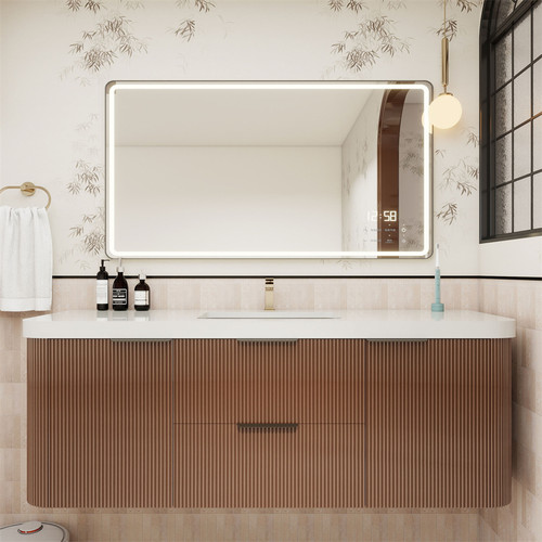 Celine 60'' Single Sink Wall-Mounted Bathroom Vanity with Reinforced Acrylic Sink
