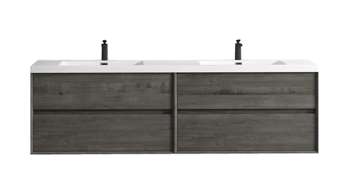 SLIM 84" Double Sink Wall Mounted Modern Bathroom Vanity