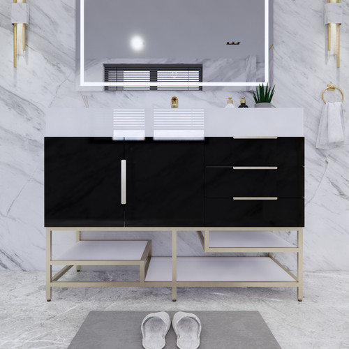 BT001 48" Modern Freestanding Bathroom Vanity with Reinforced Acrylic Sink Top