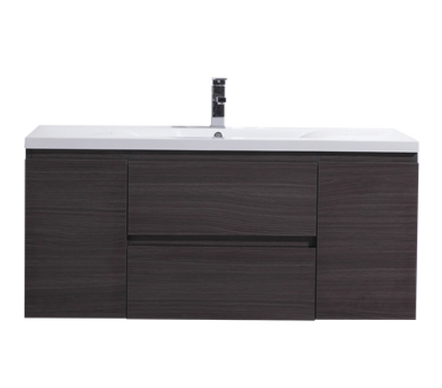 Moreno MOB 48" Dark Grey Oak Wall Mounted Modern Bathroom Vanity With Reinforced Acrylic Sink