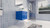 T&T 24 Inch Wall Mounted Vanity with Reinforced Acrylic Sink High Gloss Blue