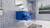 T&T 24 Inch Wall Mounted Vanity with Reinforced Acrylic Sink High Gloss Blue