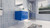 T&T 30 Inch Wall Mounted Vanity with Reinforced Acrylic Sink High Gloss Blue