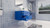 T&T 30 Inch Wall Mounted Vanity with Reinforced Acrylic Sink High Gloss Blue