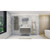 MOENO 42" HIGH GLOSS ASH GREY WALL MOUNTED MODERN BATHROOM VANITY WITH REEINFORCED ACRYLIC SINK