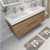 MOENO 60" DOUBLE SINK NATURAL OAK WALL MOUNTED MODERN BATHROOM VANITY WITH REEINFORCED ACRYLIC SINK