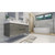 MOENO 60" DOUBLE SINK High Gloss Ash Grey WALL MOUNTED MODERN BATHROOM VANITY WITH REEINFORCED ACRYLIC SINK