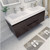 MOENO 60" DOUBLE SINK BLACK GREY OAK WALL MOUNTED MODERN BATHROOM VANITY WITH REEINFORCED ACRYLIC SINK