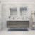 MOENO 72" DOUBLE SINK HIGH GLOSS ASH GREY WALL MOUNTED MODERN BATHROOM VANITY WITH REEINFORCED ACRYLIC SINK