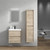 SLIM 24" LIGHT WHITE OAK WALL MOUNTED VANITY WITH REINFORCED ACRYLIC SINK