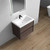 SLIM 30" RED OAK WALL MOUNTED VANITY WITH REINFORCED ACRYLIC SINK
