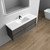 SLIM 60" SINGLE SINK SMOKE OAK WALL MOUNTED VANITY WITH REINFORCED ACRYLIC SINKS