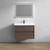 SLIM 36" RED OAK WALL MOUNTED VANITY WITH REINFORCED ACRYLIC SINK