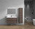 SLIM 42"RED OAK WALL MOUNTED VANITY WITH REINFORCED ACRYLIC SINK