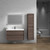 SLIM 42"RED OAK WALL MOUNTED VANITY WITH REINFORCED ACRYLIC SINK