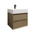 MAX 24" Coffee Wood Wall Mounted Bath Vanity with 16 Acrylic Sink