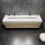 MAX 84" Double Sink Coffee Wood Wall Mounted Bath Vanity with 16 Acrylic Sink
