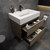 MAX 30" Hard  Wood Wall Mounted Bath Vanity with 16 Acrylic Sink