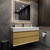 MAX 48" Teak Wood Wall Mounted Bath Vanity with 16 Acrylic Sink