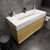 MAX 48" Teak Wood Wall Mounted Bath Vanity with 16 Acrylic Sink
