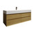 MAX 60" Single Sink Teak Wood Wall Mounted Bath Vanity with 16 Acrylic Sink