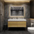 MAX 60" Single Sink Teak Wood Wall Mounted Bath Vanity with 16 Acrylic Sink