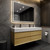MAX 60" Double Sink  Teak Wood Wall Mounted Bath Vanity with 16 Acrylic Sink