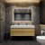 MAX 60" Double Sink  Teak Wood Wall Mounted Bath Vanity with 16 Acrylic Sink