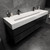 MAX 72" Double Sink Gloss Black Wall Mounted Bath Vanity with 16 Acrylic Sink