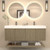 Stella 60" Fluted Floating Bathroom Vanity with Reinforced Acrylic Double Sink
