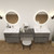 SLIM 72" Floating Vanity & Makeup Table Set (24+24+24)
