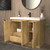 MF 42" Fluted Freestanding Bathroom Vanity with Reinforced Acrylic Sink (Left Side Doors)