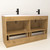 MT 60" Fluted Freestanding Bathroom Vanity with Reinforced Acrylic DOUBLE Sink