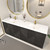 MT 84" Fluted Freestanding Bathroom Vanity with Reinforced Acrylic DOUBLE Sink