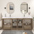 MT 84" Fluted Freestanding Bathroom Vanity with Reinforced Acrylic DOUBLE Sink