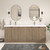 MT 84" Fluted Freestanding Bathroom Vanity with Reinforced Acrylic DOUBLE Sink
