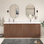 MT 84" Fluted Freestanding Bathroom Vanity with Reinforced Acrylic DOUBLE Sink